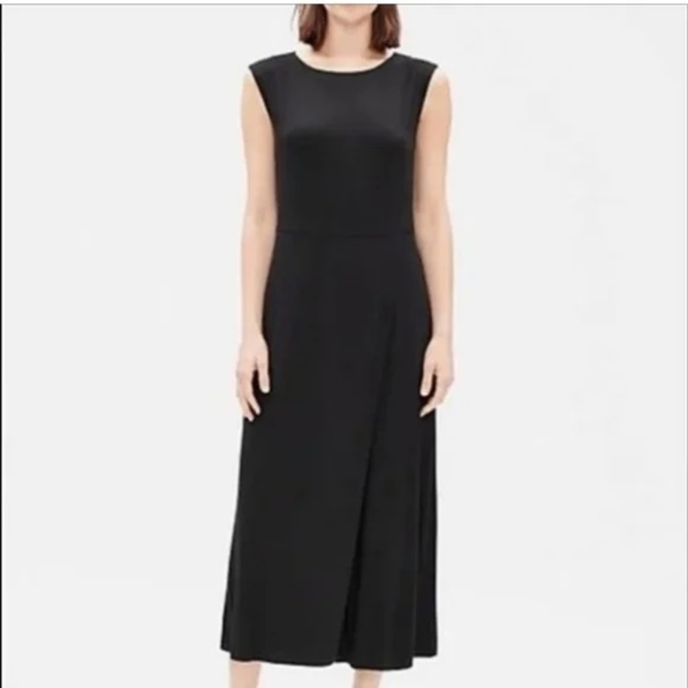 Eileen Fisher Black Sleeveless Wide-Leg Jumpsuit
